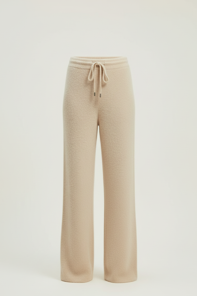 Pantalon Beige Femme Tricoté Ample Doux Confortable - Maille - vue 3