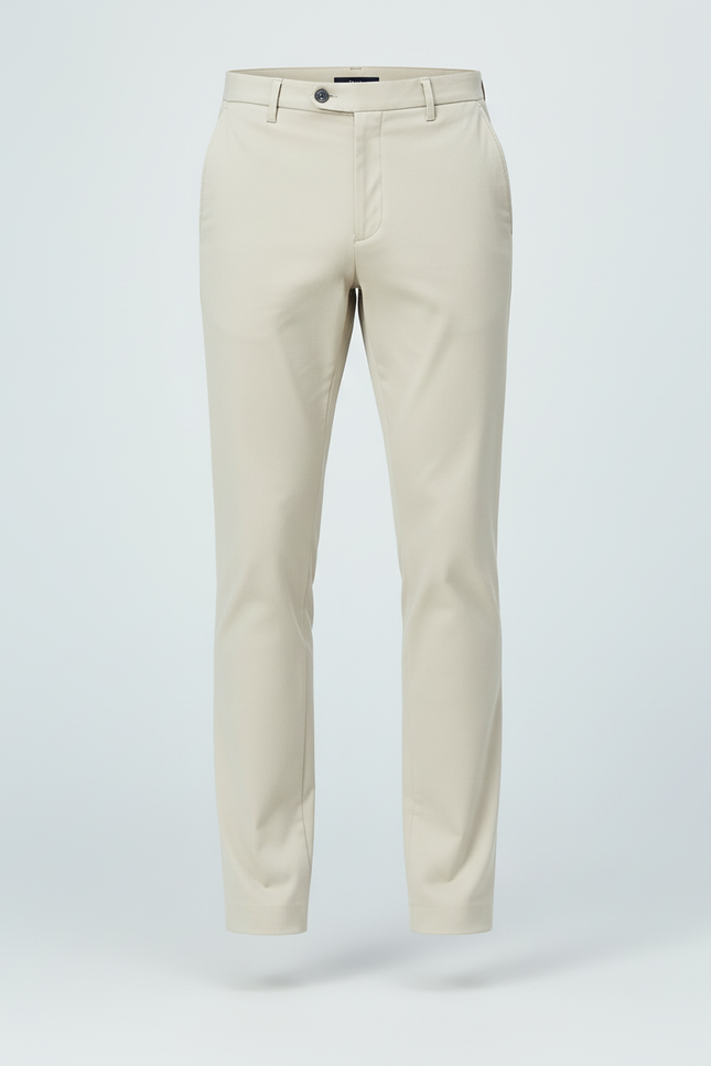 Pantalon Beige Homme Chino Droit Décontracté Extensible - Gabardine - vue 3
