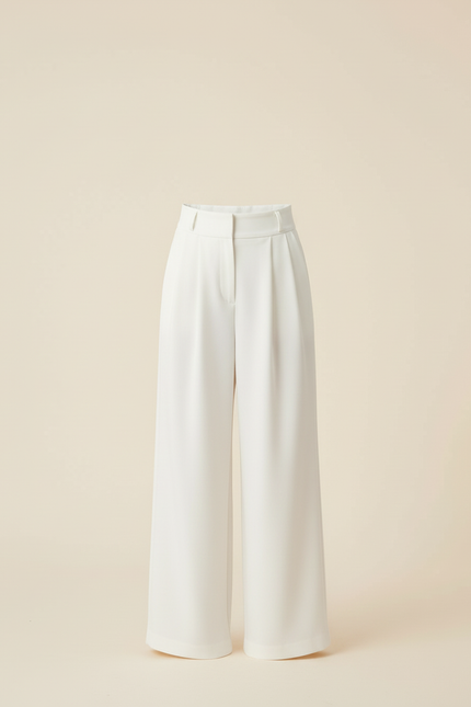 Pantalon Beige Fluide Ample Plissé Décontracté Fille - Polyester - vue 3
