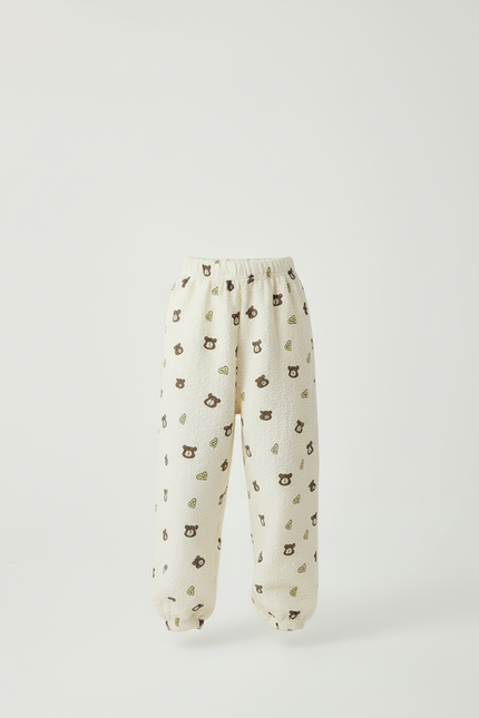 Pantalon Beige Ample Motif Ours Enfant - Molleton - vue 3