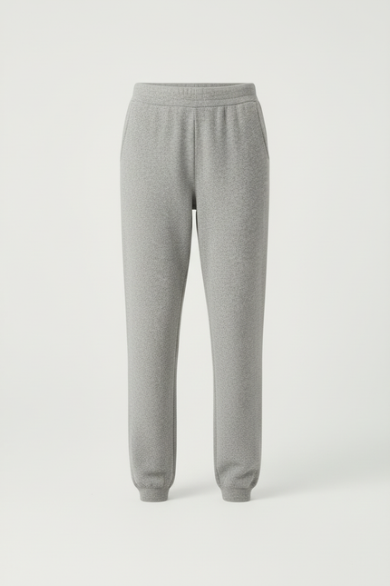 Pantalon Beige Doux Laine Confortable Jogging Femme - Gris Molleton - vue 3
