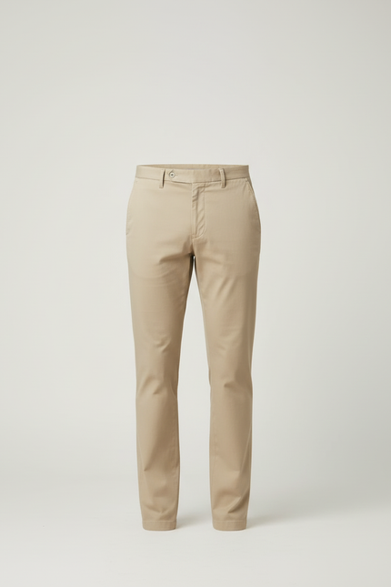 Pantalon Beige Coton Slim Élégant Homme - vue 3