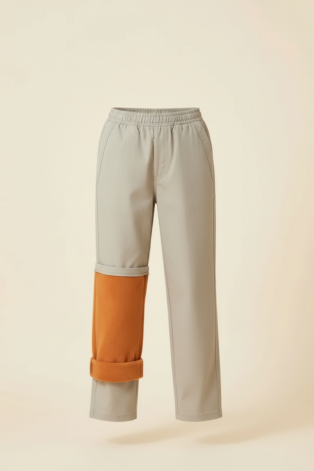 Pantalon Beige Droit Doublé Polaire Enfant Confortable - Gabardine - vue 3