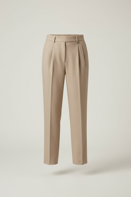 Pantalon Beige Laine Droite Plissé Élégant Enfant - vue 3