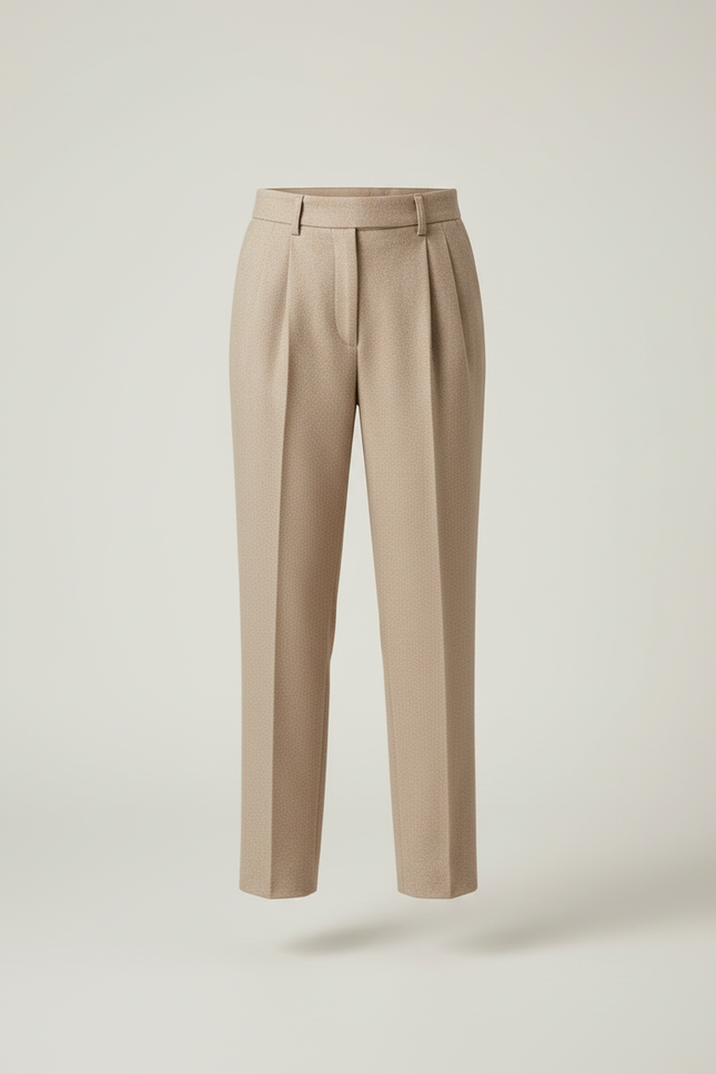 Pantalon Beige Laine Droite Plissé Élégant Enfant - vue 3