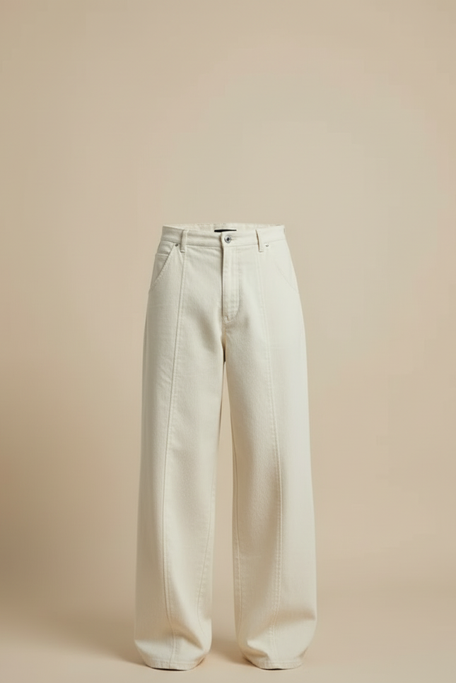 Pantalon Beige Ample Décontracté Homme Large Tendance - Jean - vue 3
