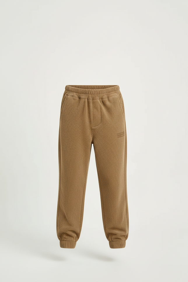 Pantalon Beige Côtelé Décontracté Garçon Épais - Camel - vue 3
