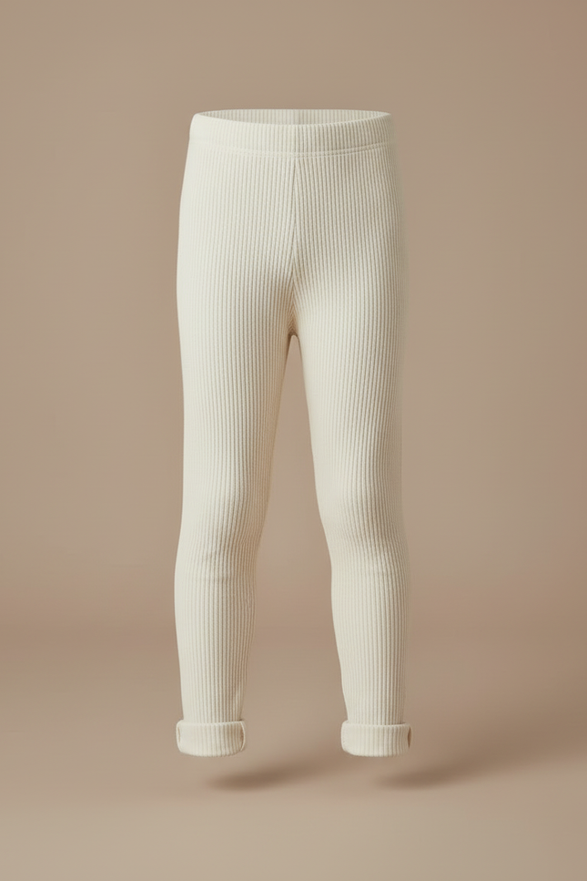 Pantalon Beige Côtelé Coton Élastique Enfant - Maille - vue 3