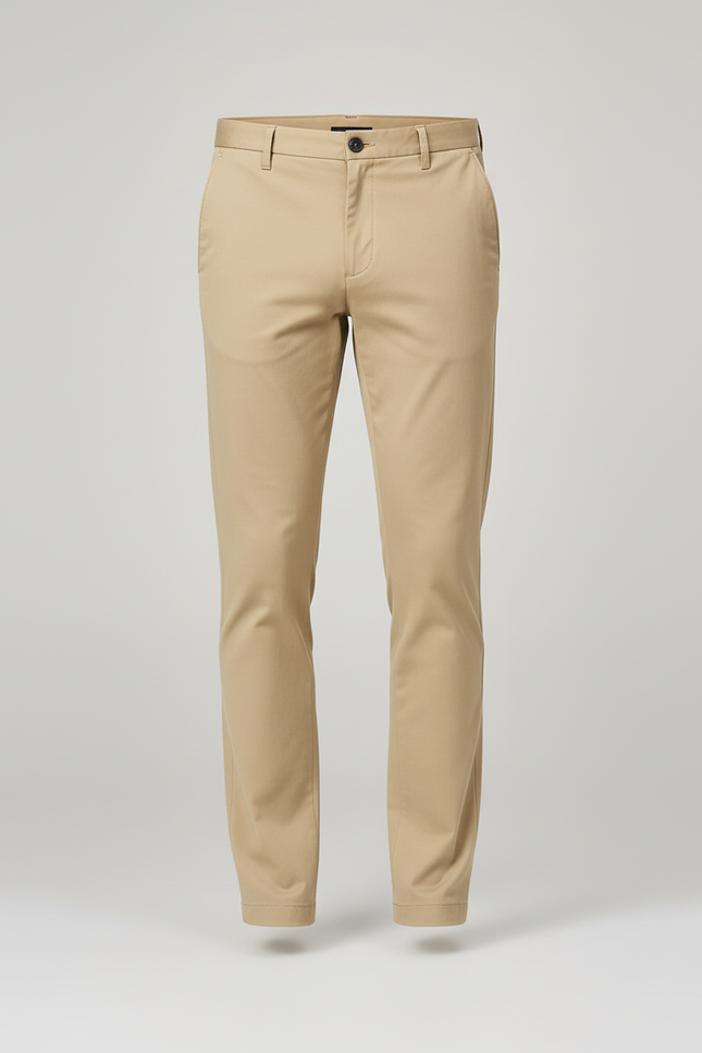 Pantalon Beige Homme Slim Extensible Chino Décontracté - Gabardine - vue 3