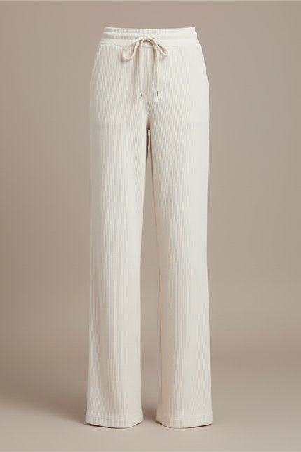 Pantalon Beige Côtelé Ample Décontracté Fluide Femme - Cordé - vue 3
