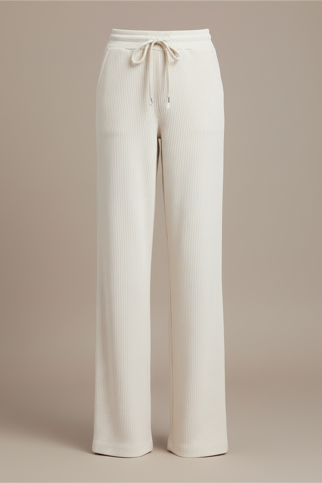 Pantalon Beige Côtelé Ample Décontracté Fluide Femme - Cordé - vue 3
