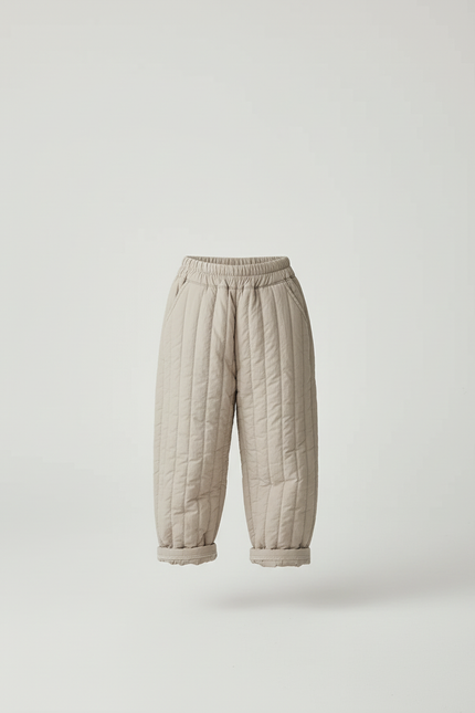 Pantalon Beige Matelassé Ample Enfant Décontracté Hiver - Polyester - vue 3