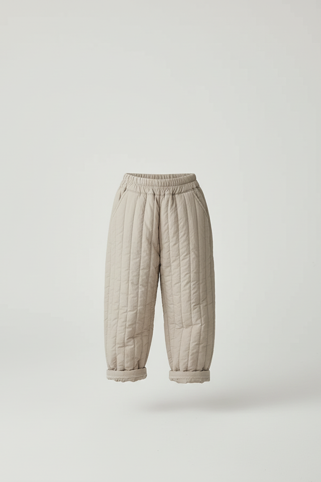 Pantalon Beige Matelassé Ample Enfant Décontracté Hiver - Polyester - vue 3