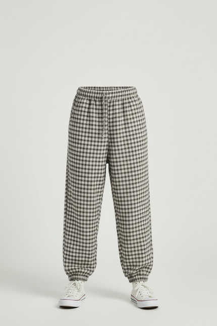 Pantalon Carreaux Beige - Tweed - vue 3
