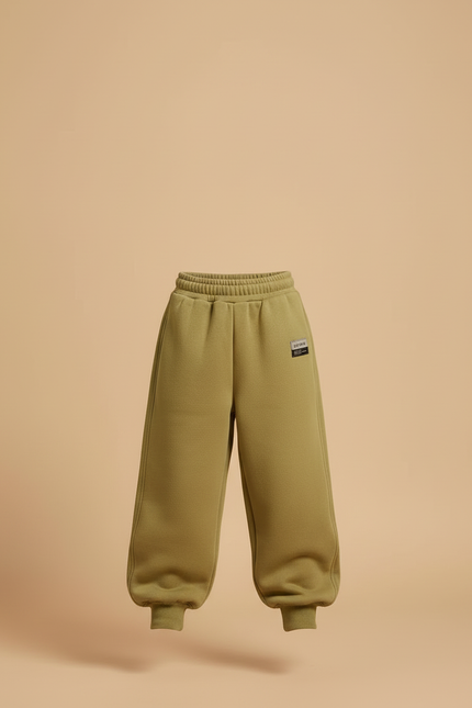 Pantalon Beige Ample Molletonné Chaud Enfant Fille - Kaki - vue 3