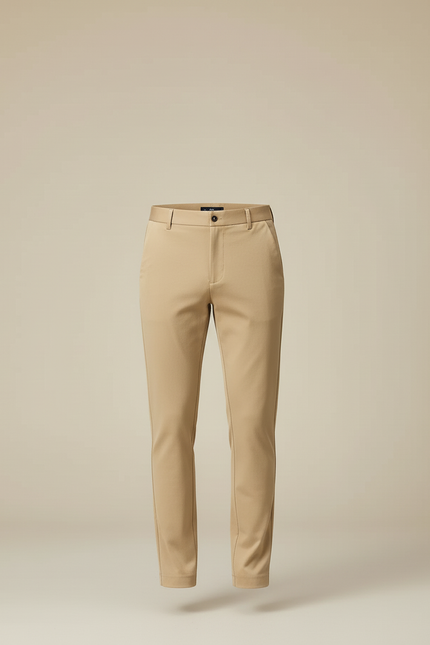 Pantalon Beige Homme Slim Fit Décontracté Élégant Droit - Gabardine - vue 3