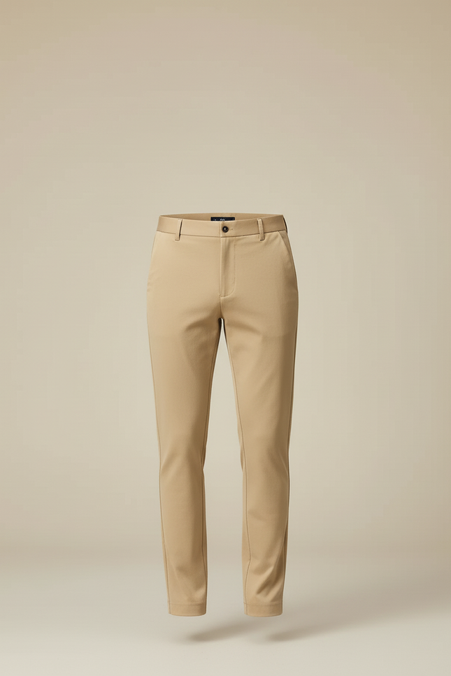 Pantalon Beige Homme Slim Fit Décontracté Élégant Droit - Gabardine - vue 3