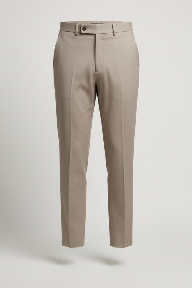 Pantalon Beige Homme Slim Élégant Business Décontracté - Gabardine - vue 3