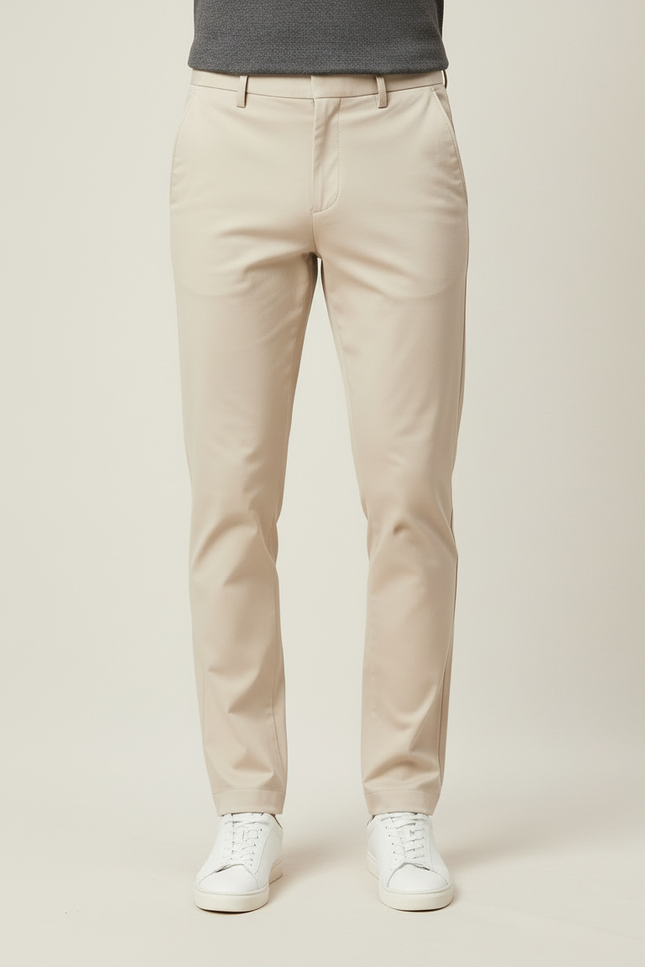 Pantalon Beige Homme Slim Fit Décontracté Élégant - Gabardine - vue 3