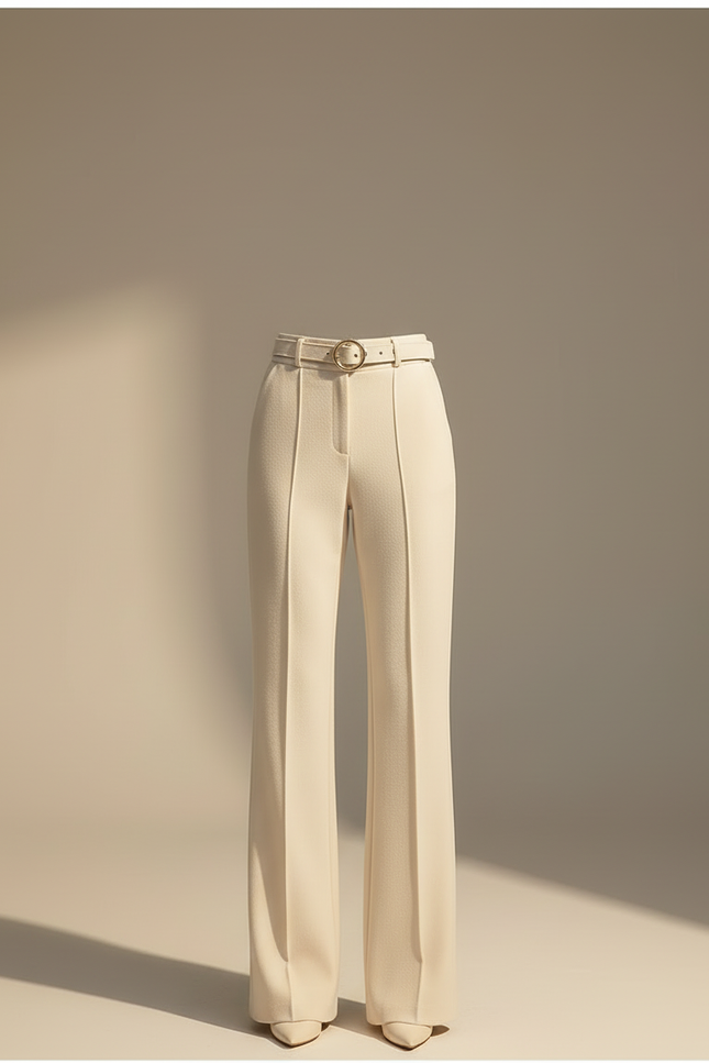 Pantalon Bootcut Beige - Laine - vue 3