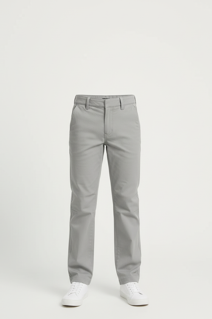 Pantalon Beige Droit Coton Décontracté Garçon - Gris - vue 3