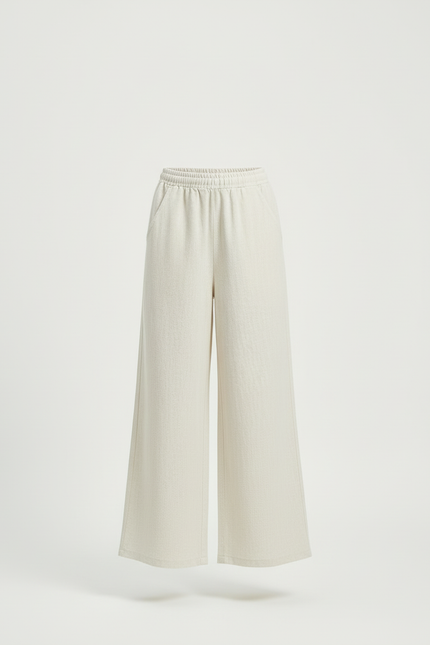 Pantalon Beige Ample Fluide Élastique Enfant - Lin - vue 3