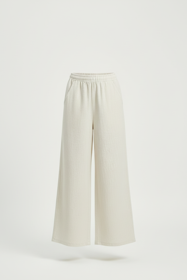 Pantalon Beige Ample Fluide Élastique Enfant - Lin - vue 3