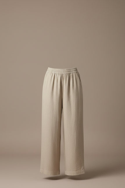 Pantalon Beige Lin Femme - vue 3
