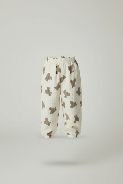 Pantalon Beige Imprimé Oursons Ample Enfant - Molleton - vue 3