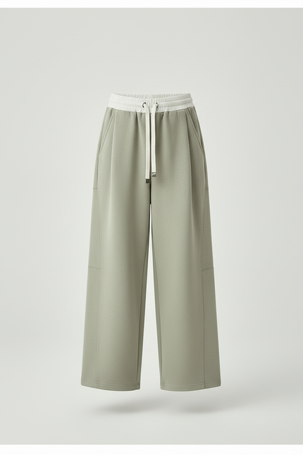 Pantalon Beige Large Décontracté Fille Cordon - Kaki Molleton - vue 3