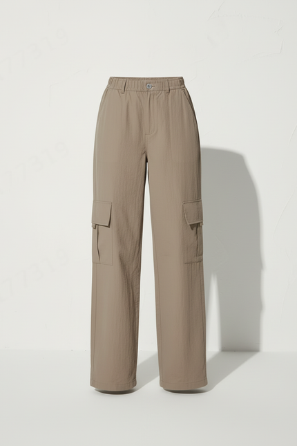 Pantalon Cargo Beige Femme Taille Haute - Polyester - vue 3