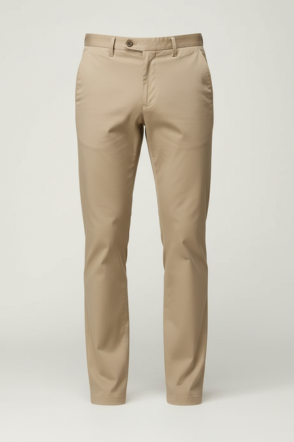 Pantalon Beige Coton Droit Décontracté Homme Élégant - vue 3
