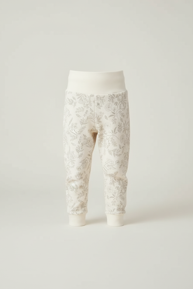 Pantalon Beige Coton Imprimé Floral Ample Enfant - Molleton - vue 3