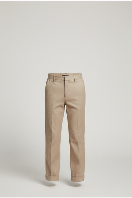 Pantalon Beige Enfant Droit Élégant Coton Décontracté - Gabardine - vue 3