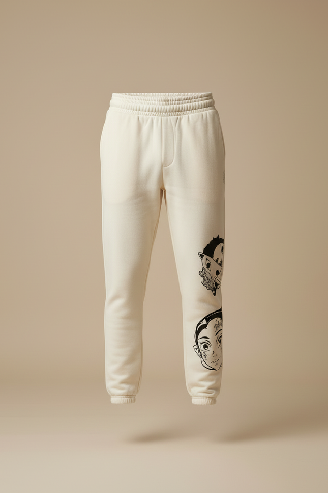 Pantalon Beige Coton Imprimé Décontracté Homme Sport - Molleton - vue 3