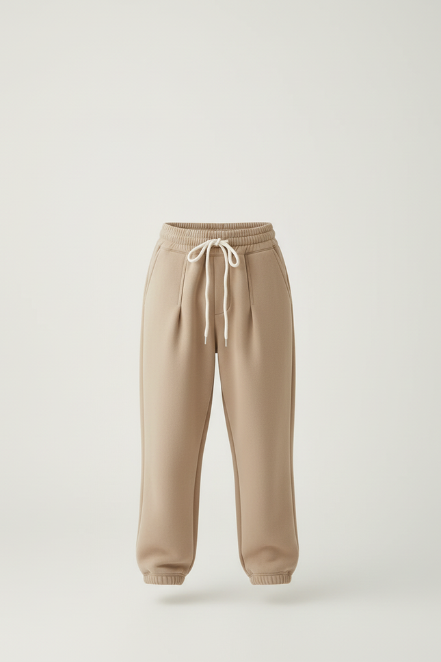 Pantalon Beige Jogger - Molleton - vue 3