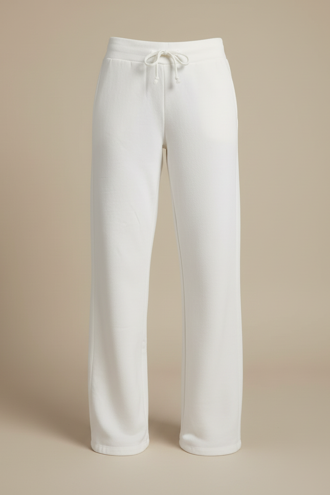 Pantalon Beige Coton Ample Décontracté Fluide Femme - Blanc Molleton - vue 3