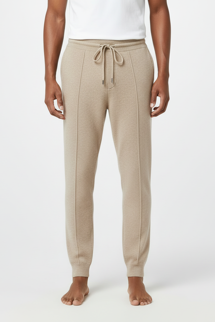 Pantalon Beige Homme Décontracté Tricoté Confortable Cordon De Serrage - Maille - vue 3