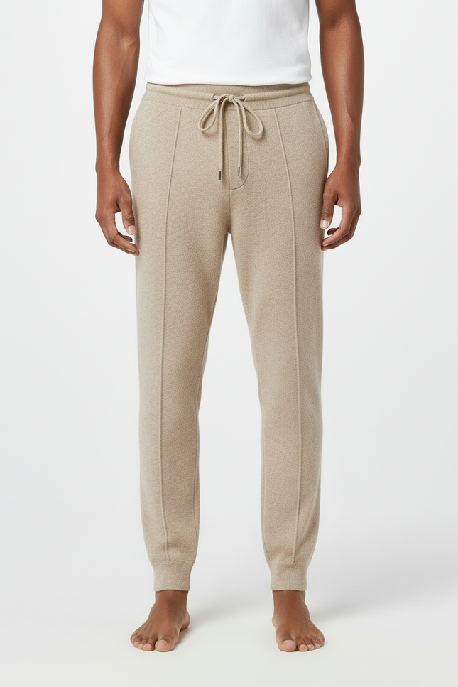 Pantalon Beige Homme Décontracté Tricoté Confortable Cordon De Serrage - Maille - vue 3