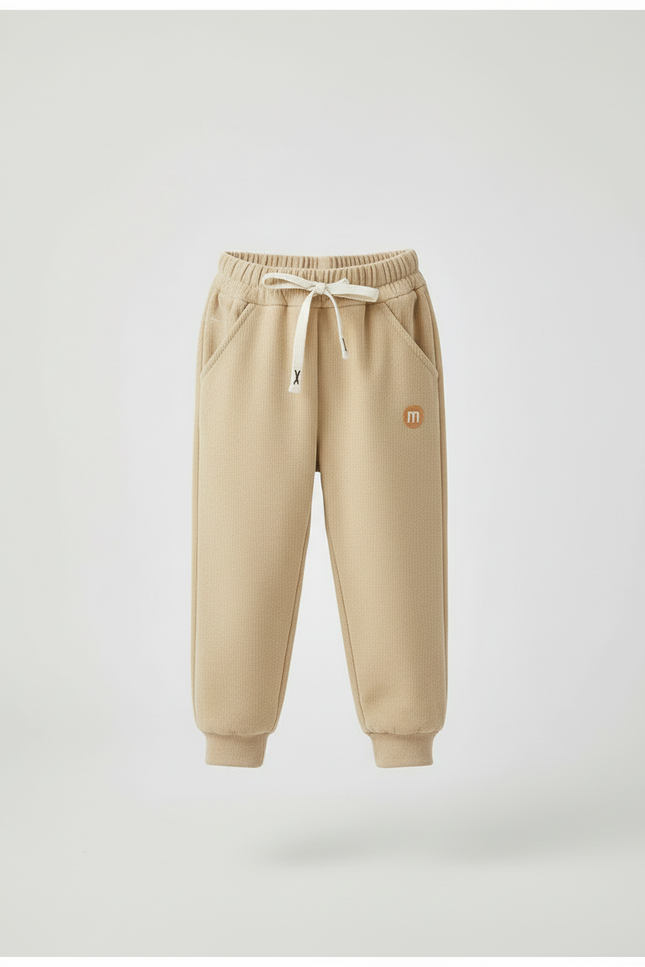 Pantalon Beige Côtelé Polaire Enfant Doux Hiver - Molleton - vue 3