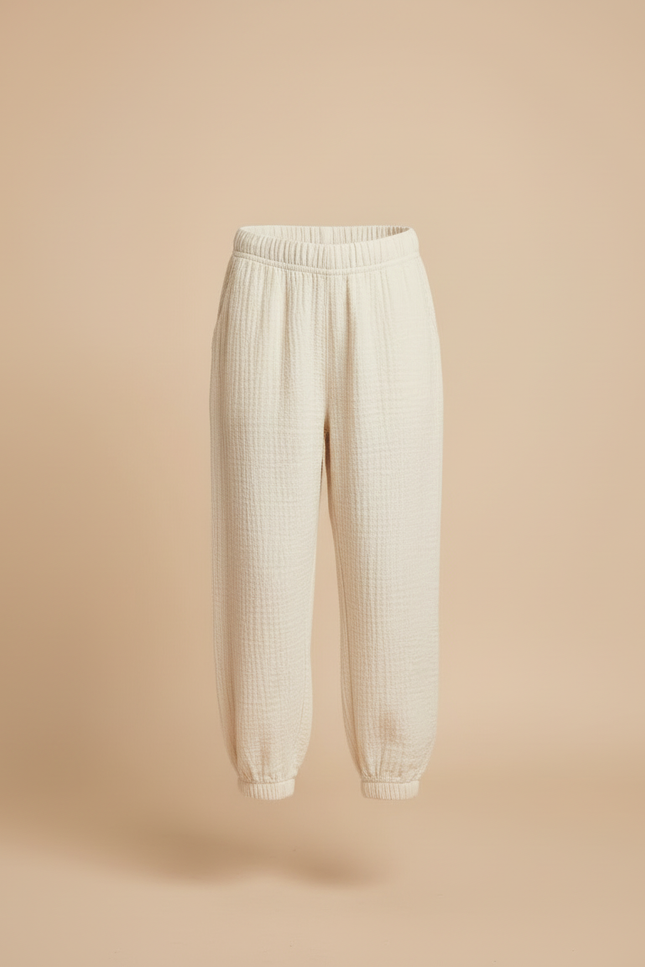 Pantalon Beige Coton Ample Décontracté Confort Enfant - vue 3