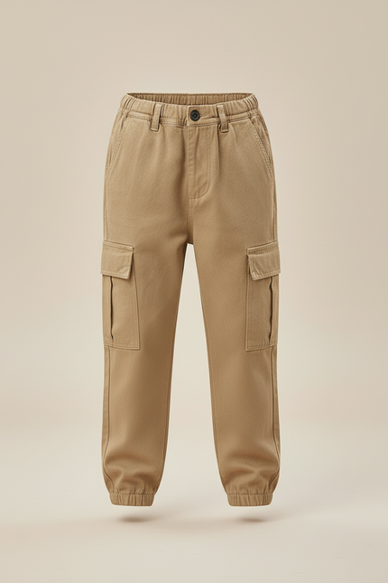 Pantalon Beige Cargo Ample Décontracté Enfant Garçon - Toile - vue 3