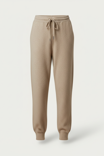 Pantalon En Maille Beige - vue 3