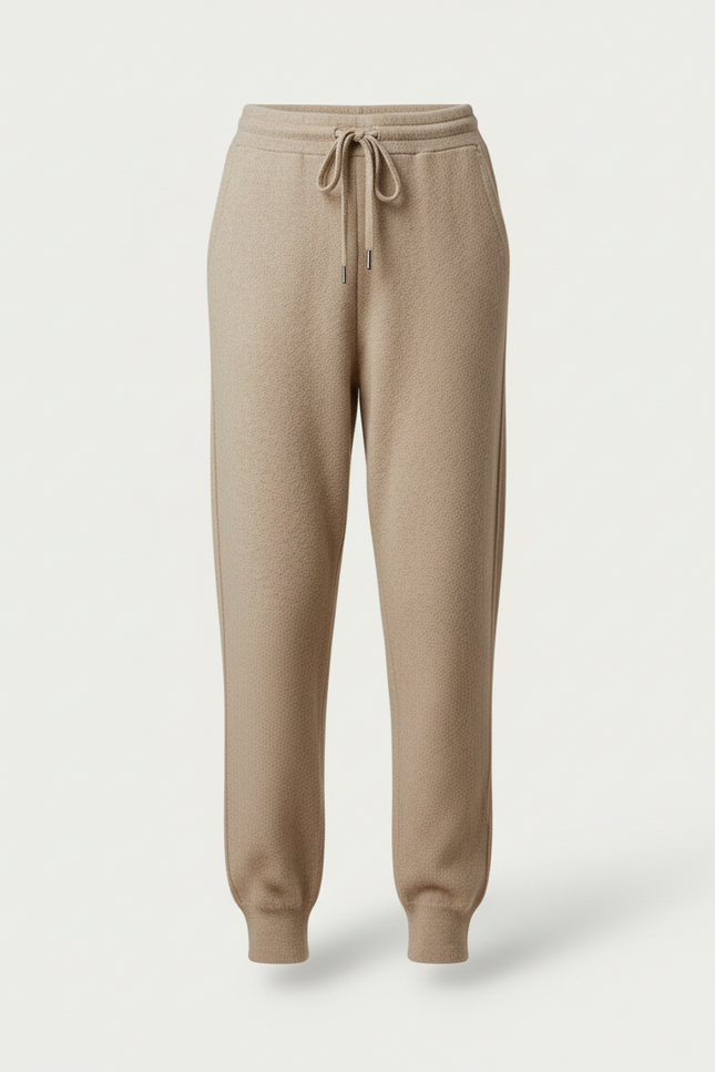 Pantalon En Maille Beige - vue 3