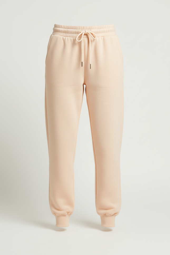 Pantalon Beige Cordon Ample Molleton Décontracté Femme - vue 3