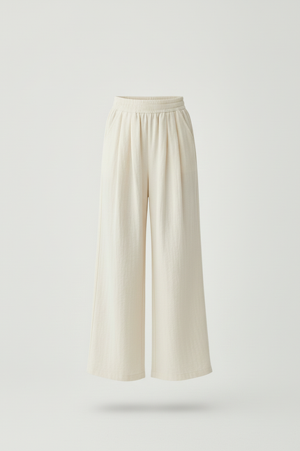 Pantalon Beige Ample Coton Décontracté Fille - vue 3