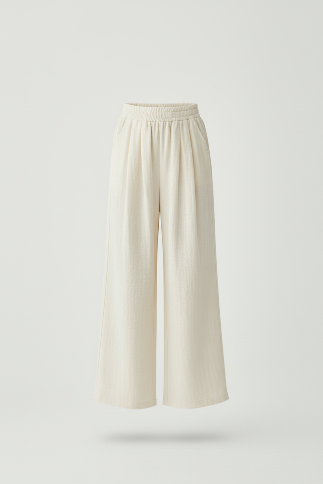 Pantalon Beige Ample Coton Décontracté Fille - vue 3