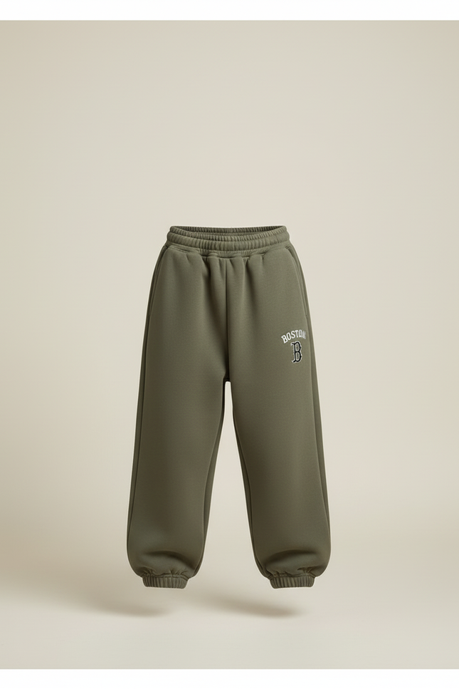 Pantalon Beige Sport Molletonné Ample Boston Enfant - Kaki - vue 3
