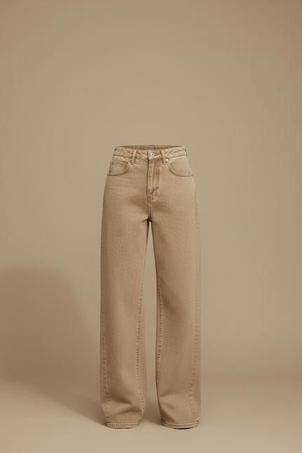 Pantalon Evase Beige Femme - Jean - vue 3
