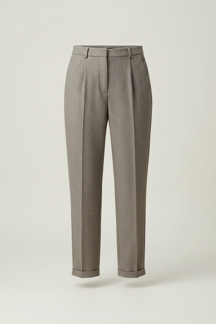 Pantalon Beige Tweed Droit Ample Hiver - vue 3
